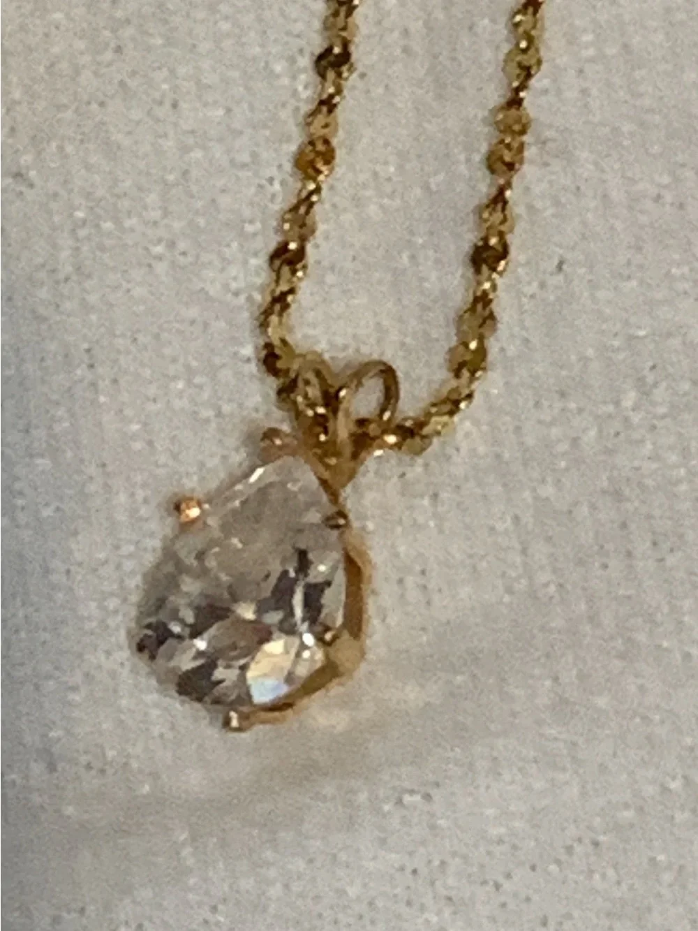 Gold Solitaire Pendant Necklace 18KT - Picture 8 of 8